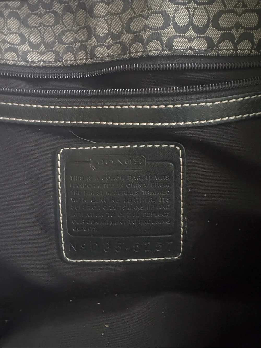 Vintage Coach Signature Coated Canvas Tote in Beige and Black